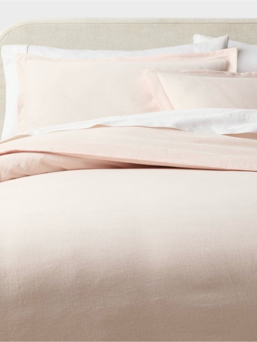 King Casual Textured Cotton Duvet Cover and Sham Set Light Pink - Threshold™